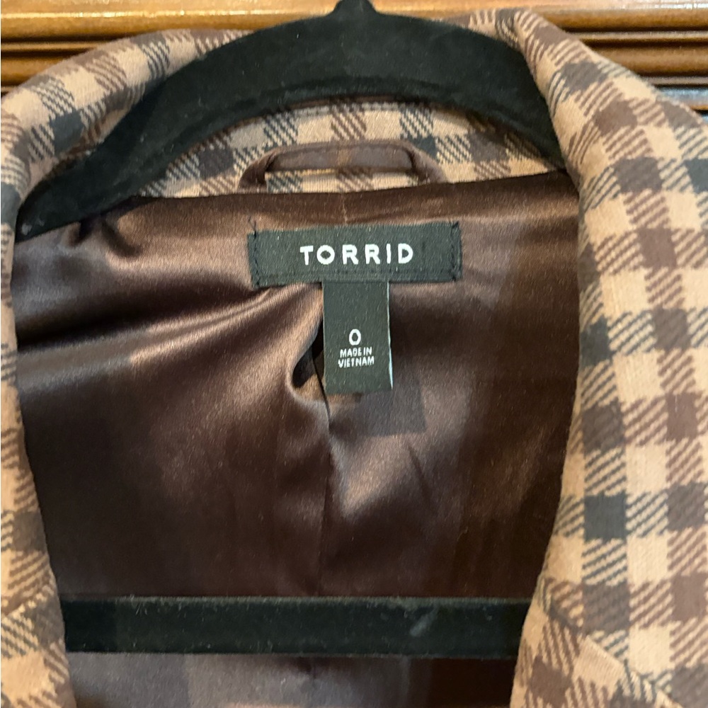 Torrid Brown Checkered Jacket - image 2
